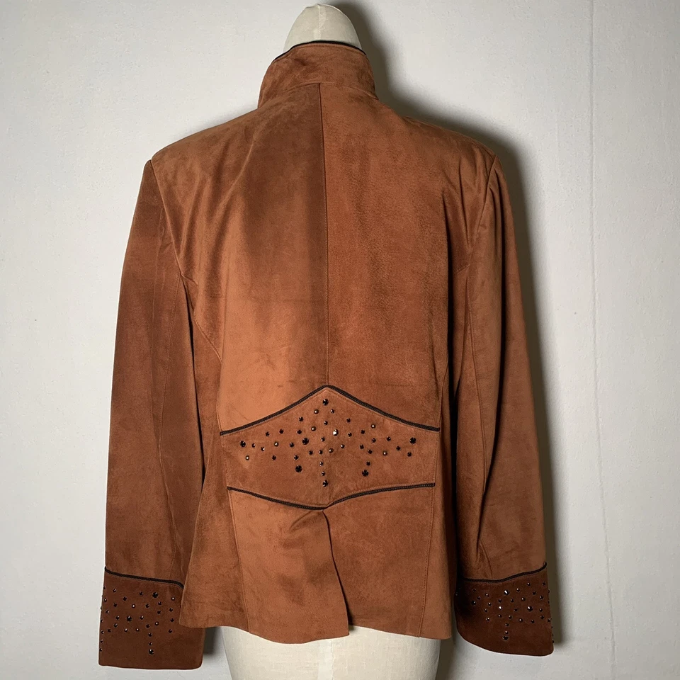 Renegade Spirit Suede Leather Jacket Women's XL  Rockabilly Western Cowgirl USA - Image 2 of 4