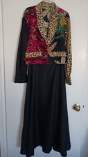 Ladies Surya VINTAGE Leopard Artisan Pattern 3 Piece Long Skirt,  Jacket