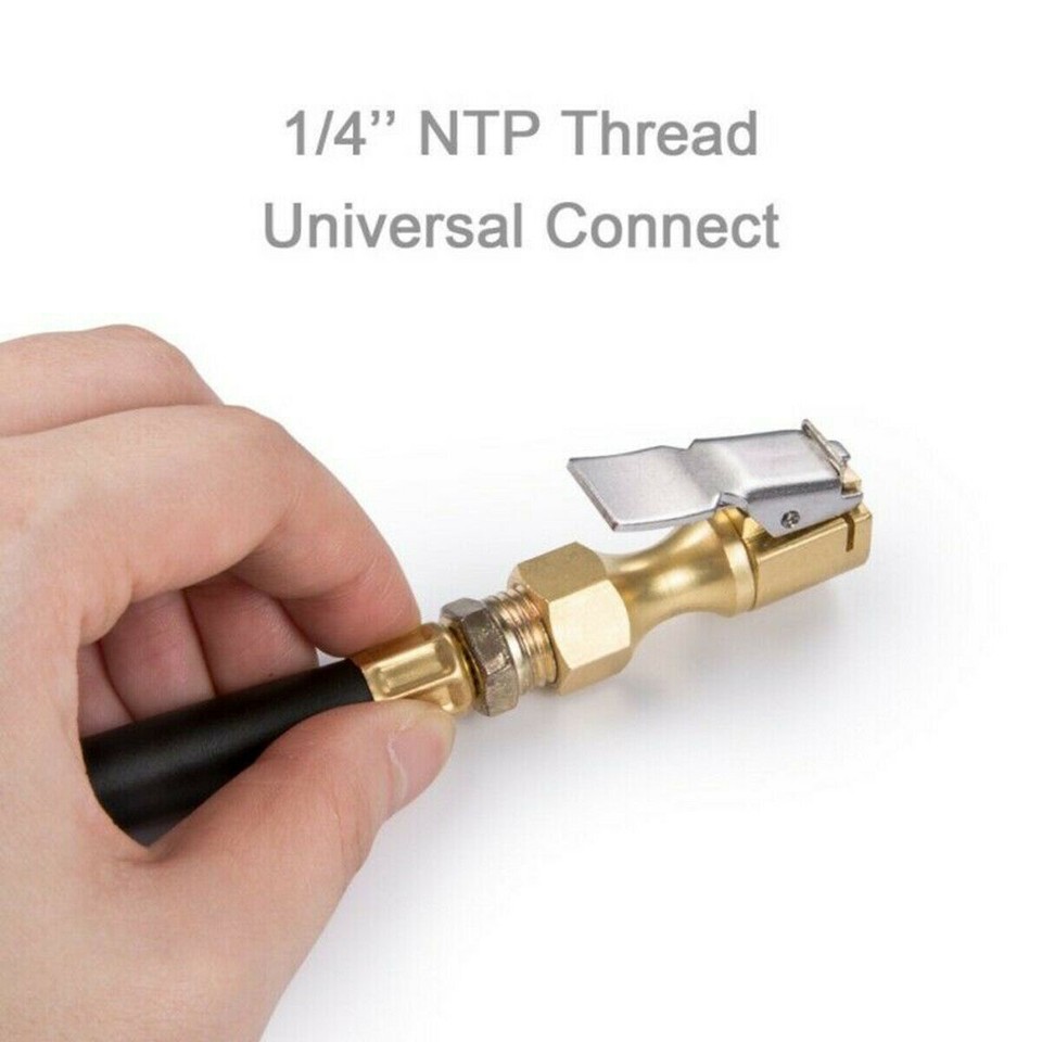 Brass Portable Open Flow Lock In Tire Inflator Chuck Tire Valve Inflation Hose Adapter Tire Chuck Air Compressor Hose Chuck - Foto 4
