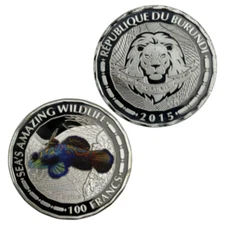Animal Coin - Ocean World Colorful Frog Fish Commemorative Coin Fish Coin