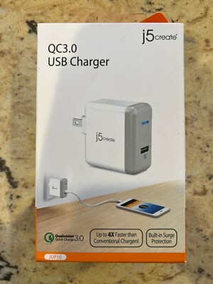 j5create QUALCOMM 3.0 USB-A Wall Charger BULIT-IN SURGE PROTECTION