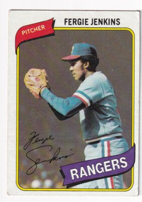 Fergie Jenkins 1980 Topps ML Baseball Card # 390 Texas