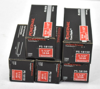 Lot of 5 Powernail Galvanized Staples 1-1/2'' PS-18150 High Tensile 1000/Pack