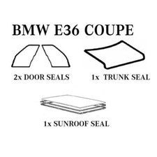 Bmw E36 Coupe Door Trunk Sunroof Rubber Seals 4 Pieces Set New Bmw E36 Coupe Door Trunk Sunroof Rubber Seals 4 Pieces Set New