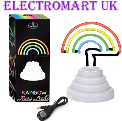 NEON LED REGENBOGEN NACHTLICHT BATTERIE- ODER USB-BETRIEBEN BABY KINDERZIMMER SCHLAFZIMMER