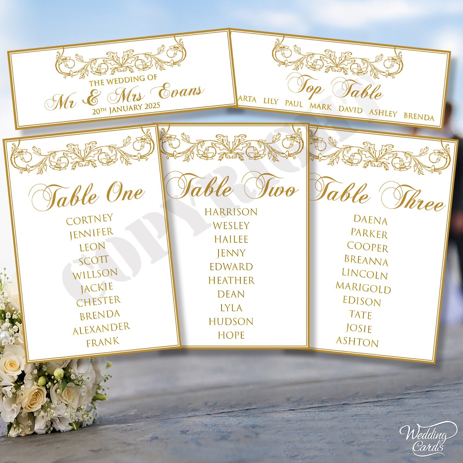 Wedding Party Table Plan Name Place Card seating chart Decoration Celebration A5