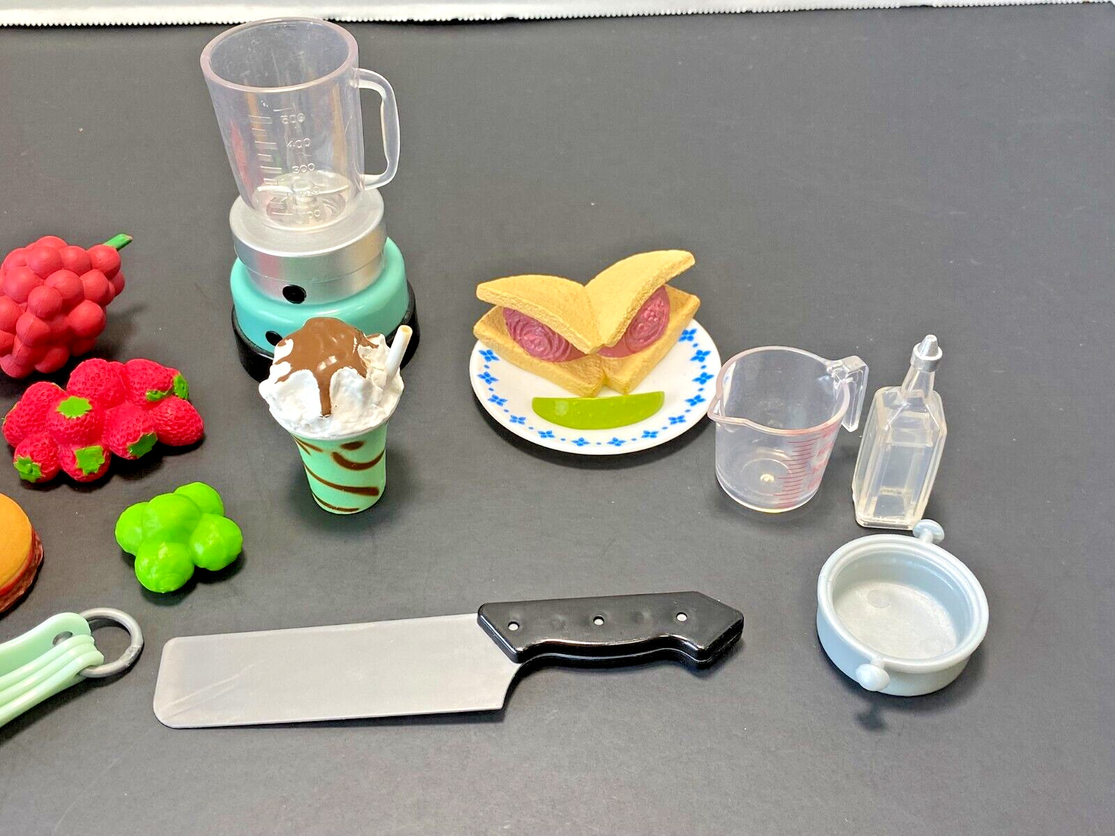 Our Generation Food and Dish Lot Pie Ketchup Grapes Blender Knife Hamburger