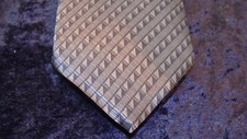 STAFFORD 100 Men  s Silk Tie 3.75  wide  VGC Navy Blue  Triangles 