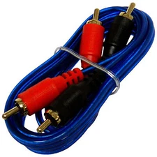 Blue 20' Ft Feet 6m Shielded RCA Cable 2 Male to 2 Male Home Car Audio Amplifier