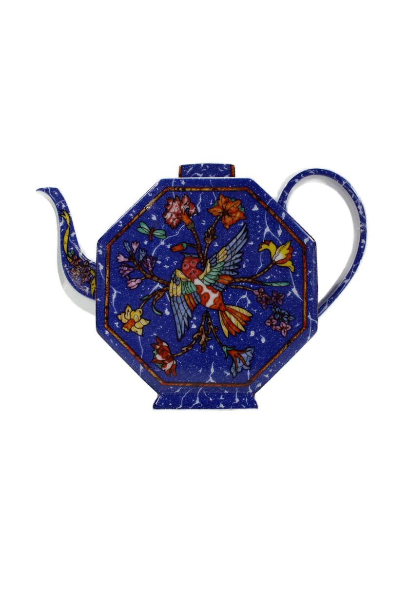 Hermes Marqueterie De Pierres d'Orient et d'Occident Tea Pot Set of 2 Blue 5.5"x