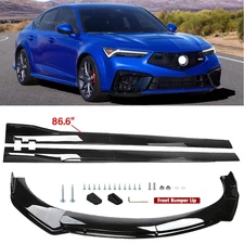 Front Bumper Lip Spoiler Splitter Body Kit+ Side Skirt For Acura Y
