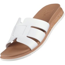 Skechers Desert Bobs Kiss Low Peak Look Damen Pantolette Sandale Weiß 114707-WHT