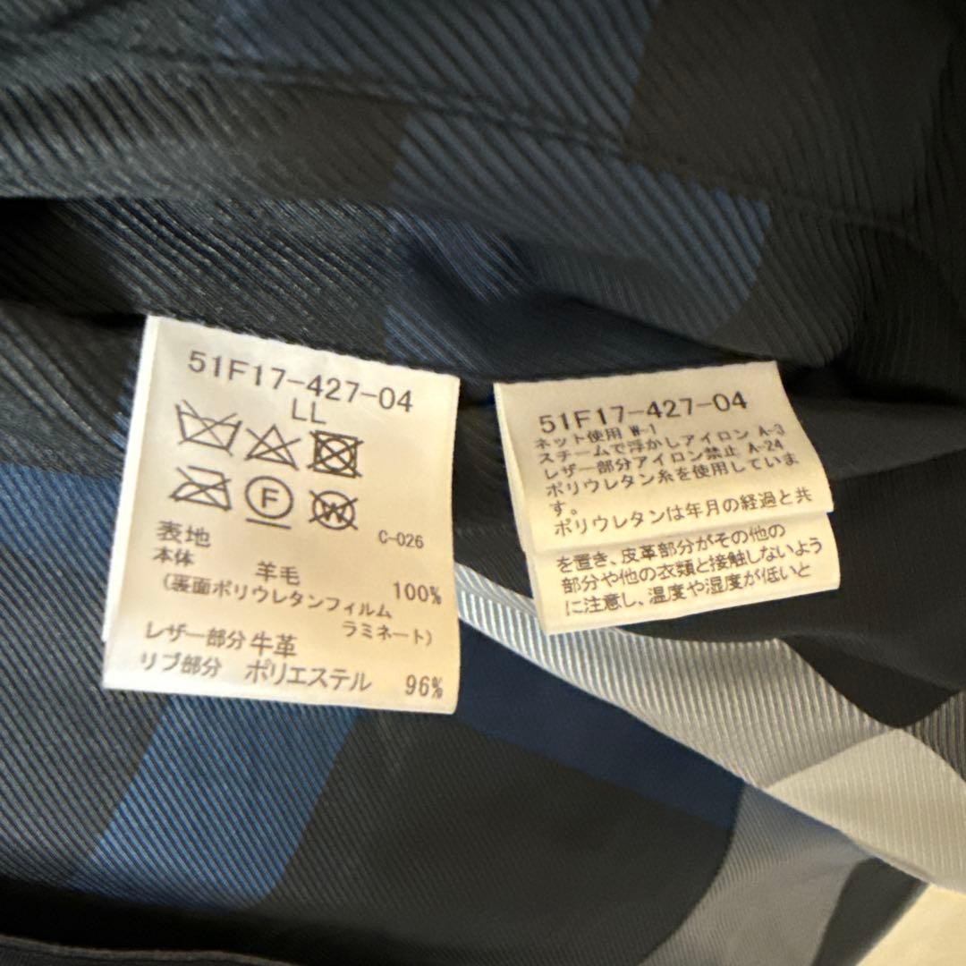 Burberry Black Label Crest Check Wool Down Jacket 2-Way Removable Hood ...