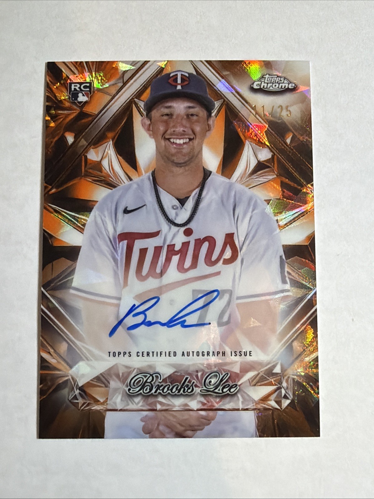 2025 Topps Chrome Sapphire Selections Orange Ref Brooks Lee Rookie Auto 11/25 RC