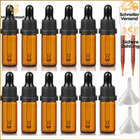 Pipettenflasche 5Ml Braunglas Mit Tropfer FüR äTherische ÖLe 12 StüCk