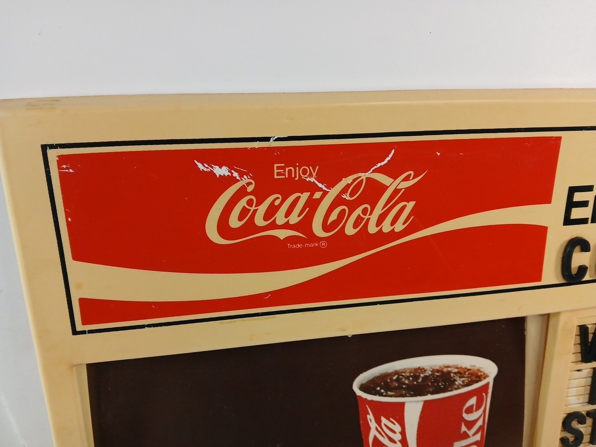 Vintage 1980s Coca-Cola Menu Board & 6 Food Advertising Inserts