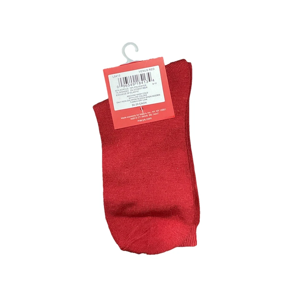 Женские красные короткие носки Charter Club со стразами для рождественской елки размер 9–11 - Изображение 2 из 2