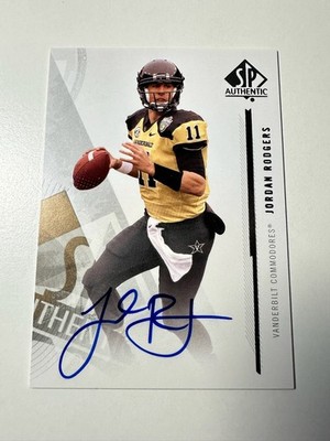 2013 SP Authentic Jordan Rodgers Silver Foil Auto RC Rookie #6 Vanderbilt
