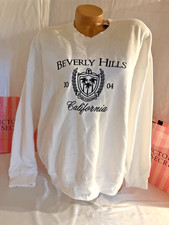 Victoria Secret Pink Sweatshirt Pullover Beverly Hills White XL