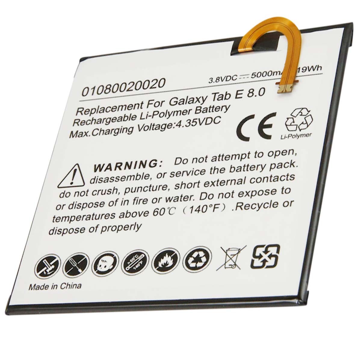 Batterie Li-Polymer 5000mAh pour Galaxy Tab E 8.0 Avizar