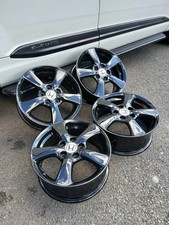 HONDA CIVIC 16" 6.5J 5x114.3 GLOSS BLACK 4x ALLOY WHEELS SMG 665A