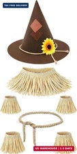 Scarecrow Costume Women,7 PCS Scarecrow Hat Accessories for Adults
