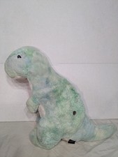 FAO Schwarz Plush Glow Brights Tyrannosaurus Dinosaur T-Rex Green Dino Read
