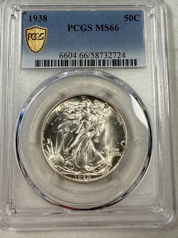 1938-P Walking Liberty Half Dollar, PCGS MS66, Tons Of Luster! - Image 2 of 3