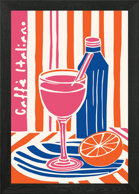 Retro Italien Cafe Kunst Gerahmtes Wandbild Poster Leinwanddruck Bild
