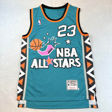 NBA All-Stars Basketball Jersey Mens Small Teal Jordan 23 Mitchell & Ness