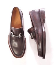 850 SALVATORE FERRAGAMO - Lug Sole Leather Brown Loafers - 7 EE