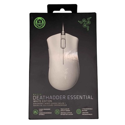 Razer DeathAdder Essential White Wired Gaming Mouse 6400 DPI 5 Button PC USB+