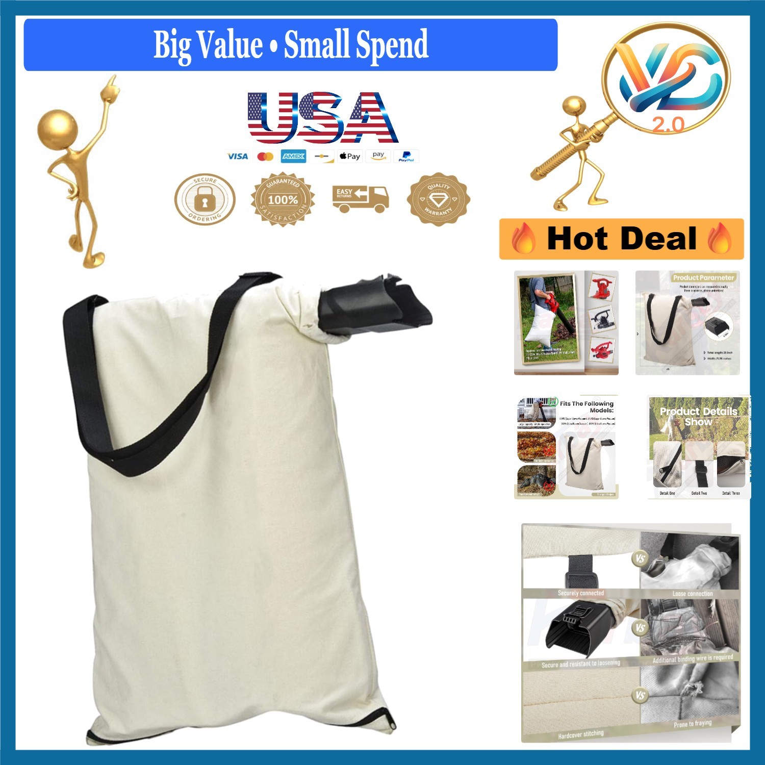 Debris Vacuum Bag For Toro 137-2336 108-8994 Leaf Blower Bag