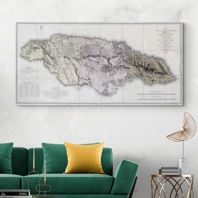 1804 Map of Jamaica   British Colonial Caribbean Parishes, Roads & Settlements