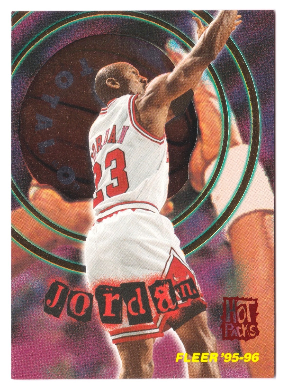 1995-96 Fleer Michael Jordan #2 of 10 Total O Insert Hot Packs SP Parallel Bulls
