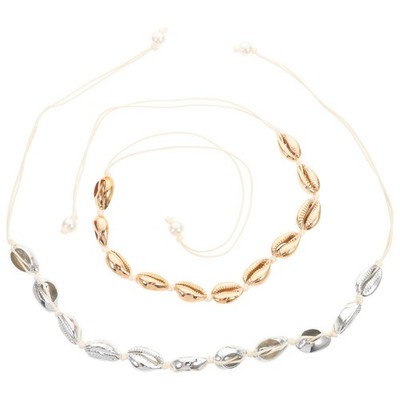 Assorted Color Shell Choker Necklace Durable Alloy Chain for Women Daily Wear