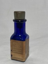 c1920s Guild Type Cleaner for type rollers rubber stamps etc., Cobalt Blue Ink