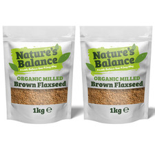 Organic Milled Brown Flaxseed 2kg Ground Flax Seed Seeds by Natures Balance