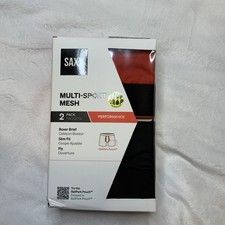 NWT Mens SAXX Multi-Sport Mesh Boxer Brief 2 Pack Multicolor L