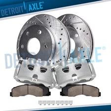Front Drilled Rotors Calipers + Brake Pads for Ford Expedition F-150 Navigator