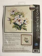 Vtg Dimensions Crewel Kit Hummingbird Hibiscus Floral Lena Liu 12x12 Sealed NOS