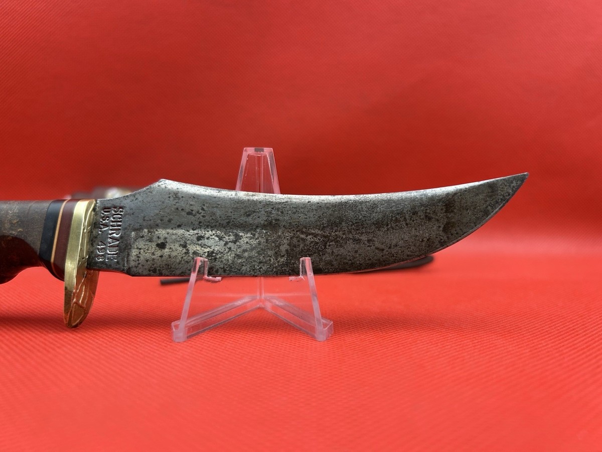 『激レア』The Knife in spun America 🔪VTG. 70's 🇺🇸 USA the 49'er Schrade 498 Knife With Leather Case