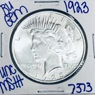 1923 BU UNCIRCULATED SILVER PEACE DOLLAR AUTHENTIC U.S. MINT FREE SHIPPING 7373