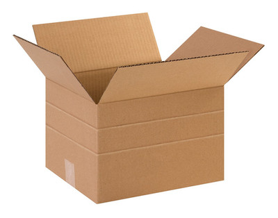 Multi-Depth Shipping Boxes Medium 12''L X 10''W X 8''H 25-Pack - Corrugated Cardboa