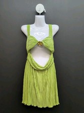 Shein Sexy Women's Casual Minimalist Design Backless Mini Dress Large Green