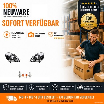 Scheinwerfer Set passend für Renault Kangoo FW0 KW0 02/08-04/13 Leuchtmit. li&re