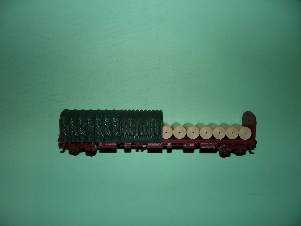 JOUEF wagon demi bâché long + chargement de rouleaux 6753 NEUF (n°3) - Photo 3/4