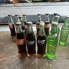 Vintage Mini 3in Coke & Sprite Bottles In Crate 14 Full Bottles 1 Empty W/ Caps