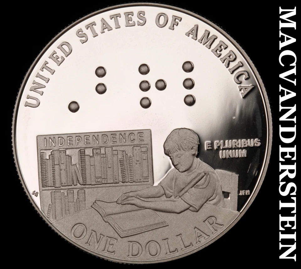 2009-P Silver Louis Braille Dollar-Choice Gem Proof  No Reserve #G1351 - Image 2 of 2