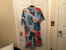 Fashion Nova Men Floral Short Set Sz S , Zipper Pockets 2 Pockets Back Of Shorts